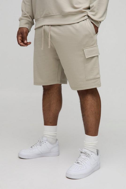 Plus 260GSM Loopback Regular Fit Basic Cargo Shorts | boohoo USA Plus 260GSM Loopback Regular Fit Basic Cargo Shorts | boohoo USA